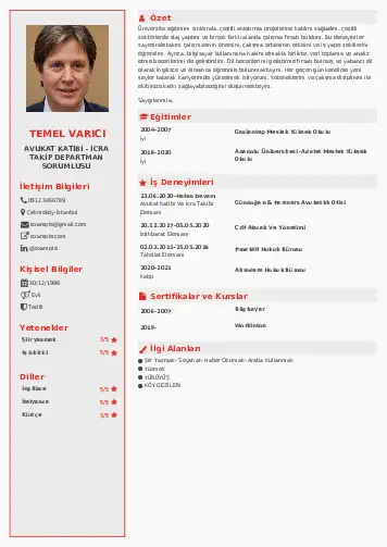 Hukuk Sekreteri Cv Örnekleri cv indir